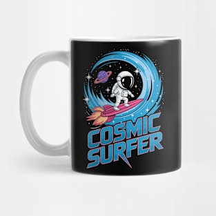 Cosmic Surfer Astronaut Space Adventure Design Mug